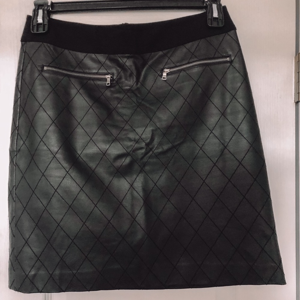 Ann Taylor Black Leather Skirt